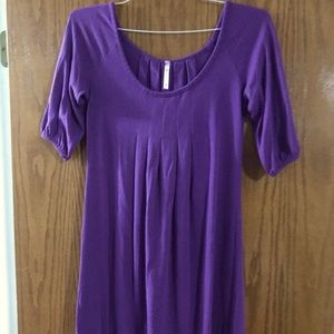 Purple Short Sleeved Dress